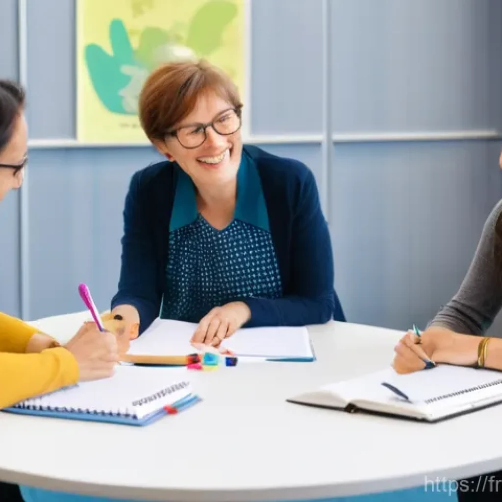 놀이치료사 협회 가입과 활동 - **A dynamic workshop on play therapy innovation in France.**
    **Prompt:** "A diverse group of adu...