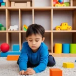 놀이치료에서의 놀이 상징 해석 - **Prompt 1: The Emotional Architect**
    "A highly detailed, realistic photograph of a young child ...