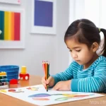 놀이치료사 국제 자격증 취득법 - **Understanding Emotions Through Creative Play:**
    "A sensitive and heartwarming scene in a brigh...