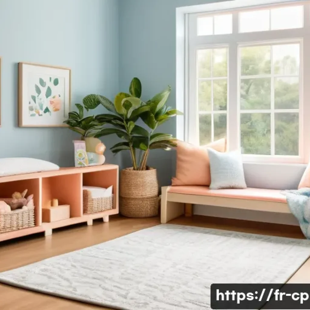 놀이치료사의 직업 만족도 향상 방법 - A warm and inviting play therapy room designed for children, featuring soft pastel colors like light...