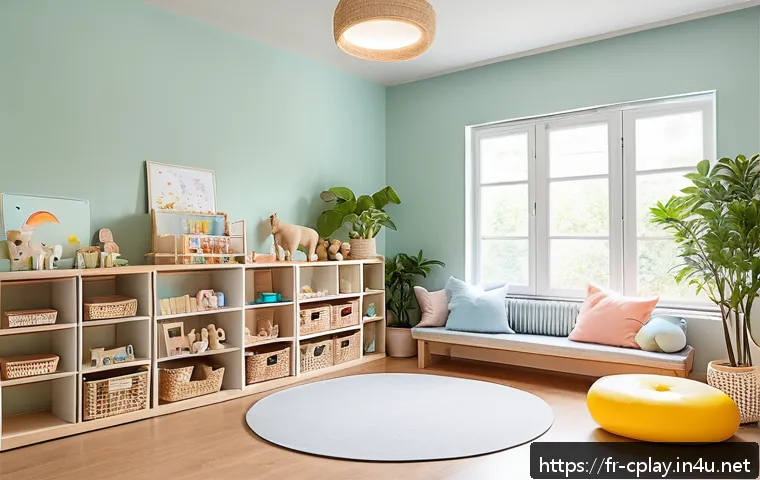 놀이치료사로서의 시간 관리 기술 - A serene and well-organized therapy office designed for child sessions, featuring soft pastel walls,...